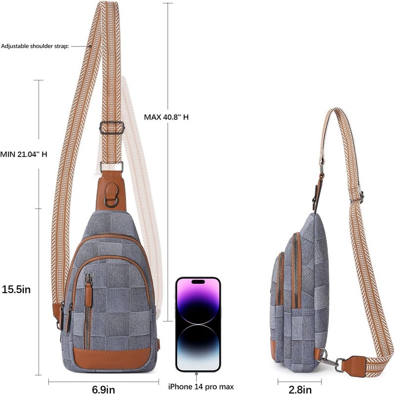 CLUCI Crossbody Bags for Women Men,Leather Sling Bag Cross Body Backpack for Woman Gifts for Women Birthday Unique - Image 3